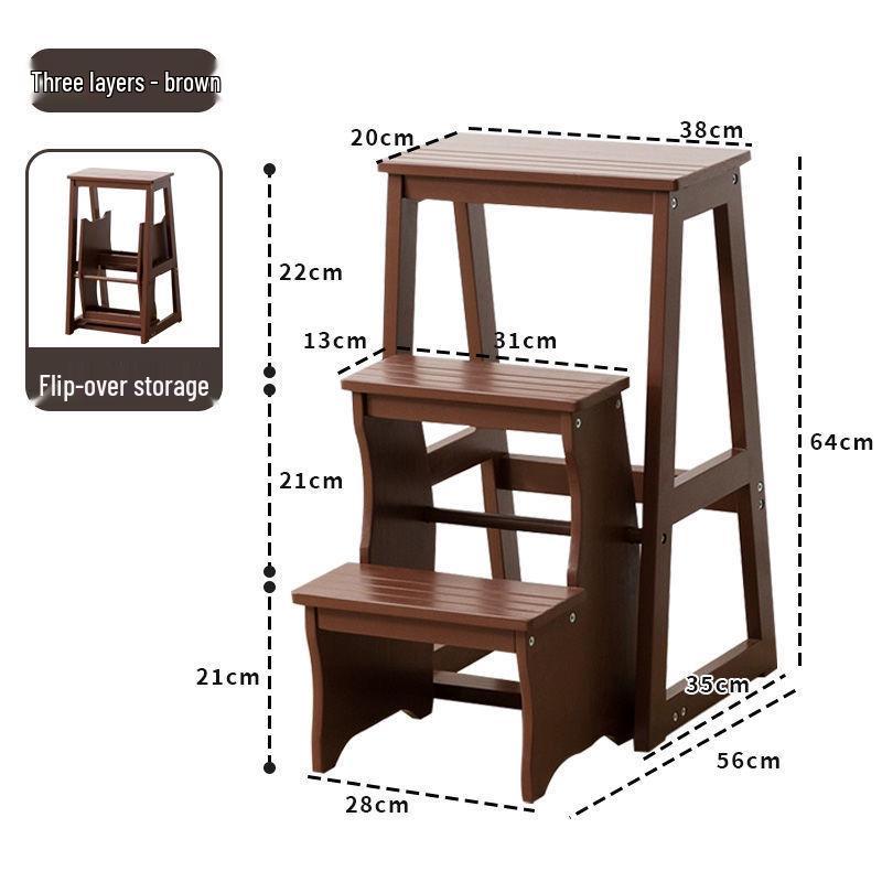 Складной стул-лестница из массива дерева: Двухфункциональная стремянка и комнатная А-образная лестница