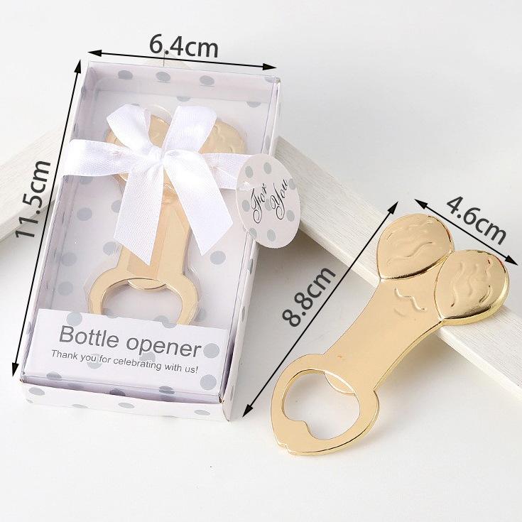 Alloy Funny Penis Beer Opener Bridal Shower Wedding Drink Lid Remover Bottle Openers Hen Night Favor Bachelorette Party Gift