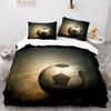 Football King Queen Duvet Cover 3D Soccer Bedding Set For Kids Teens Adult Ball Game Quilt Cover Sport Fans Soft Comforter Cover