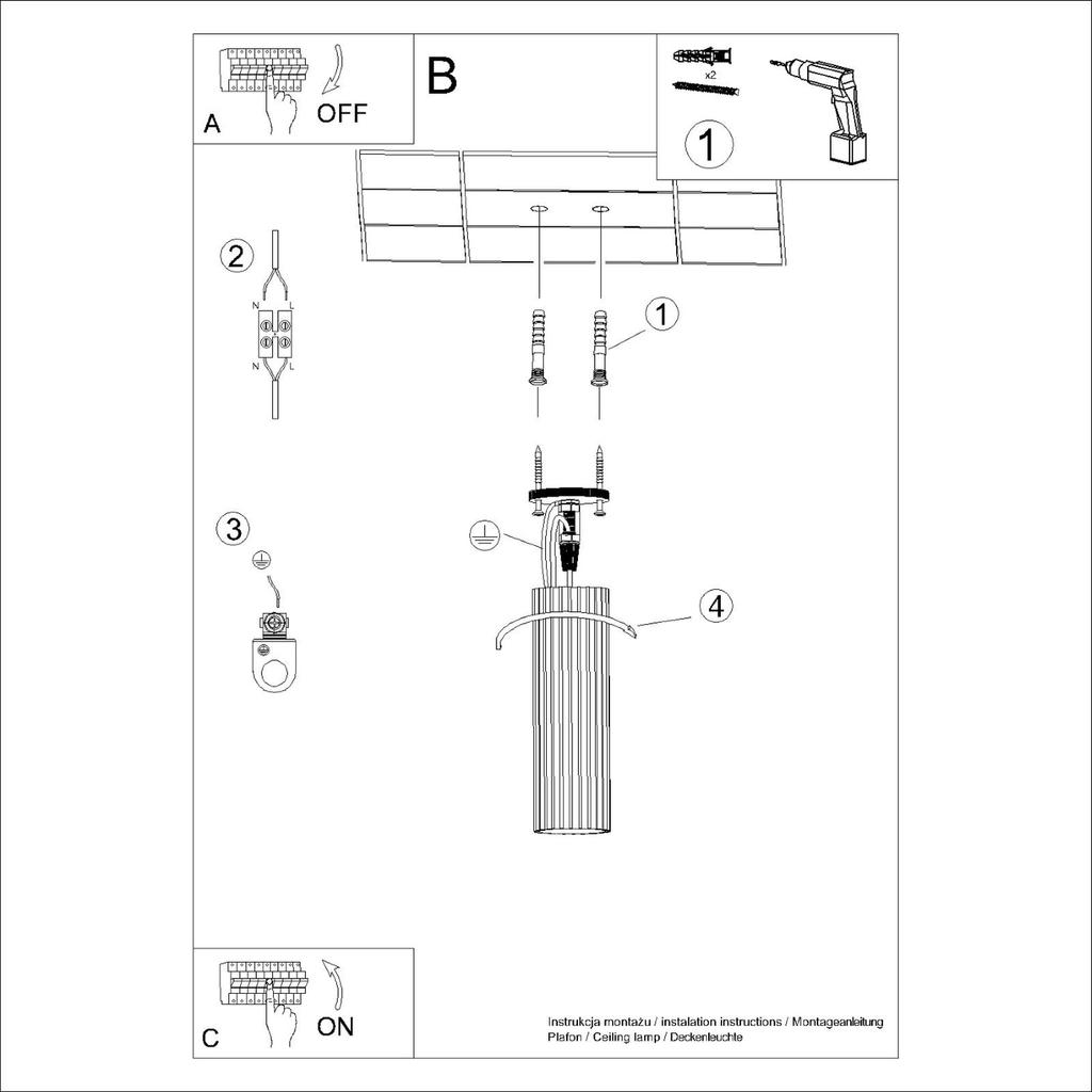 Ceiling lamp carbon 20 beige