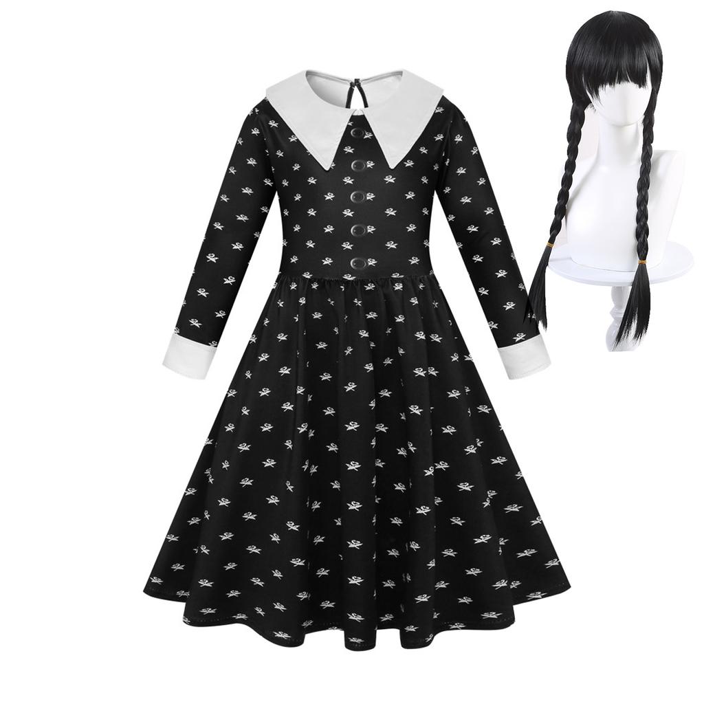 Фильм Среда, платья для косплея, Среда Аддамс, карнавальный костюм, готический ветер, детское платье, костюмы для Хэллоуина