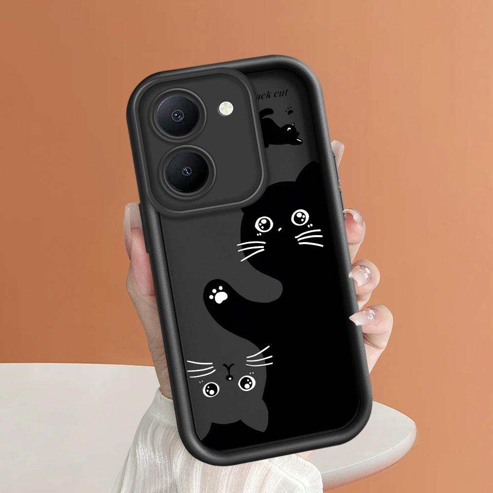 Мягкие силиконовые квадратные лестницы с мультяшным узором, полное покрытие, защита камеры, противоударный чехол для iPhone Infinix Tecno Vivo