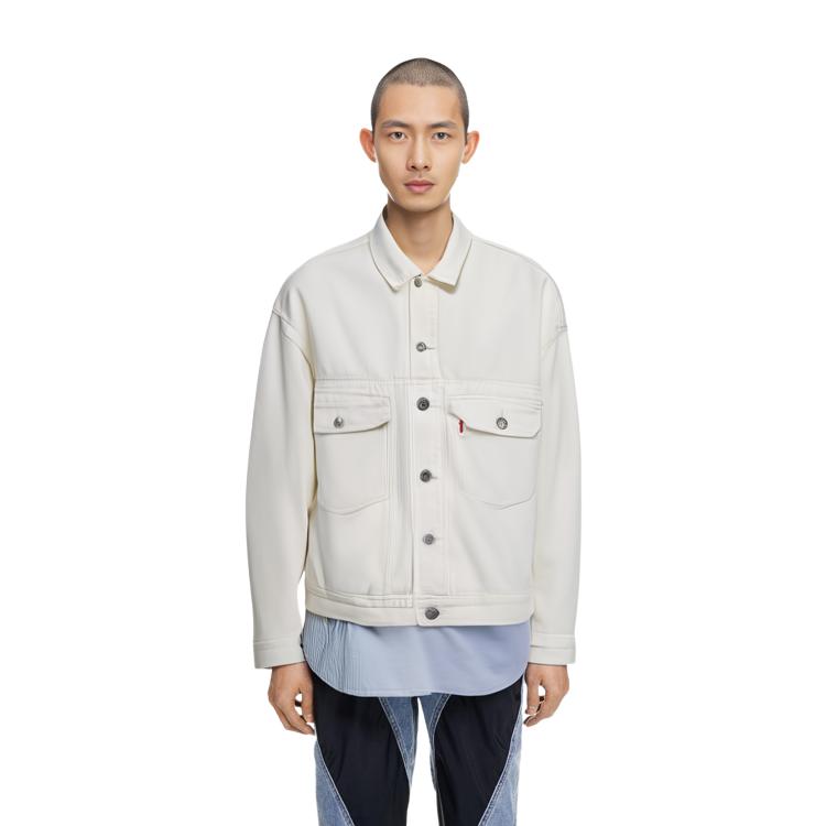 Levis однотонная джинсовая куртка с длинным рукавом мужские куртки белые A1988-0001