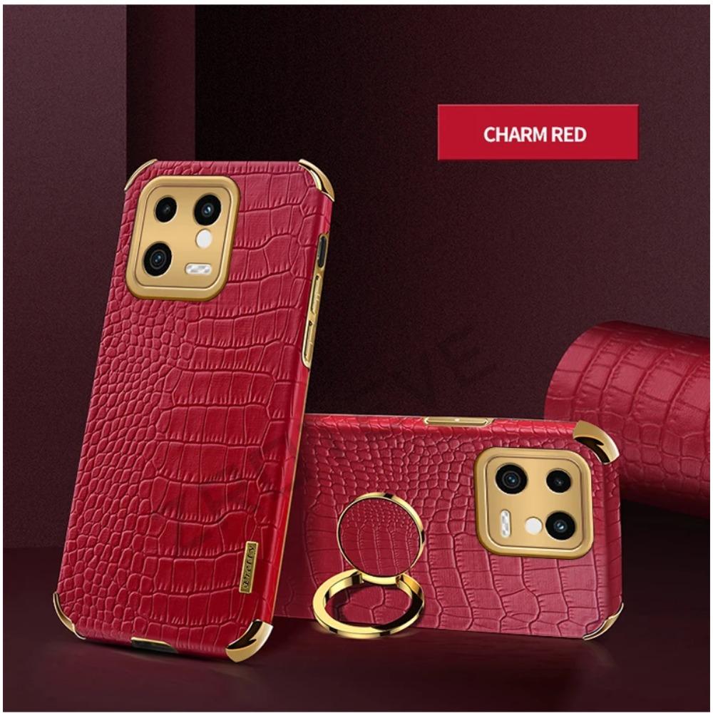 Роскошный чехол с покрытием из крокодиловой кожи для Xiaomi 13T Pro 13 Lite 12T 12 11T 11 Mi 10 10T защитный чехол кольцо магнитный держатель противоударный чехол-подставка
