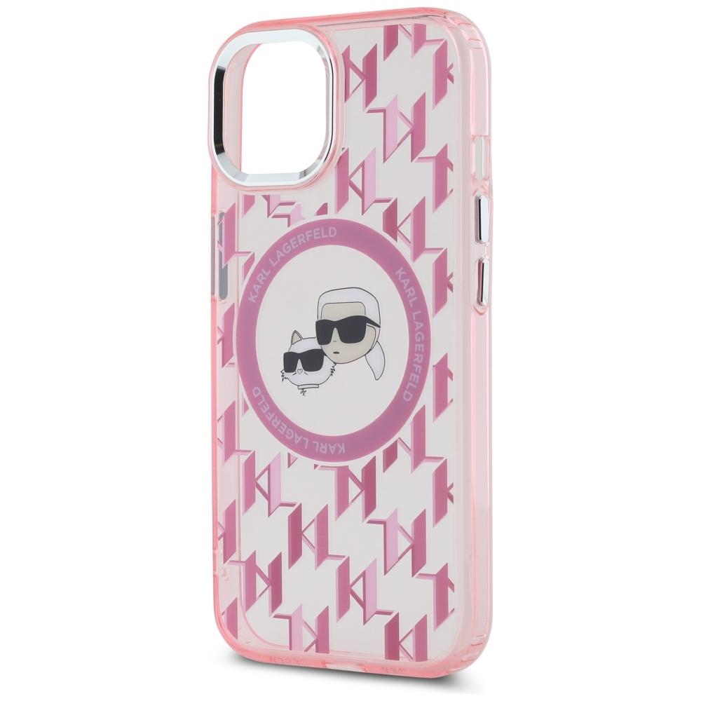 Karl Lagerfeld KLHMP15MHMCKMHP iPhone 15Plus 6.7" pink IML Monogram Karl&Choupette Head MagSafe