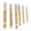 6Pcs Sawtooth Drill Bit Twist Hand Electric Woodworking Saw Drill Allin1 Punching Hole Tool