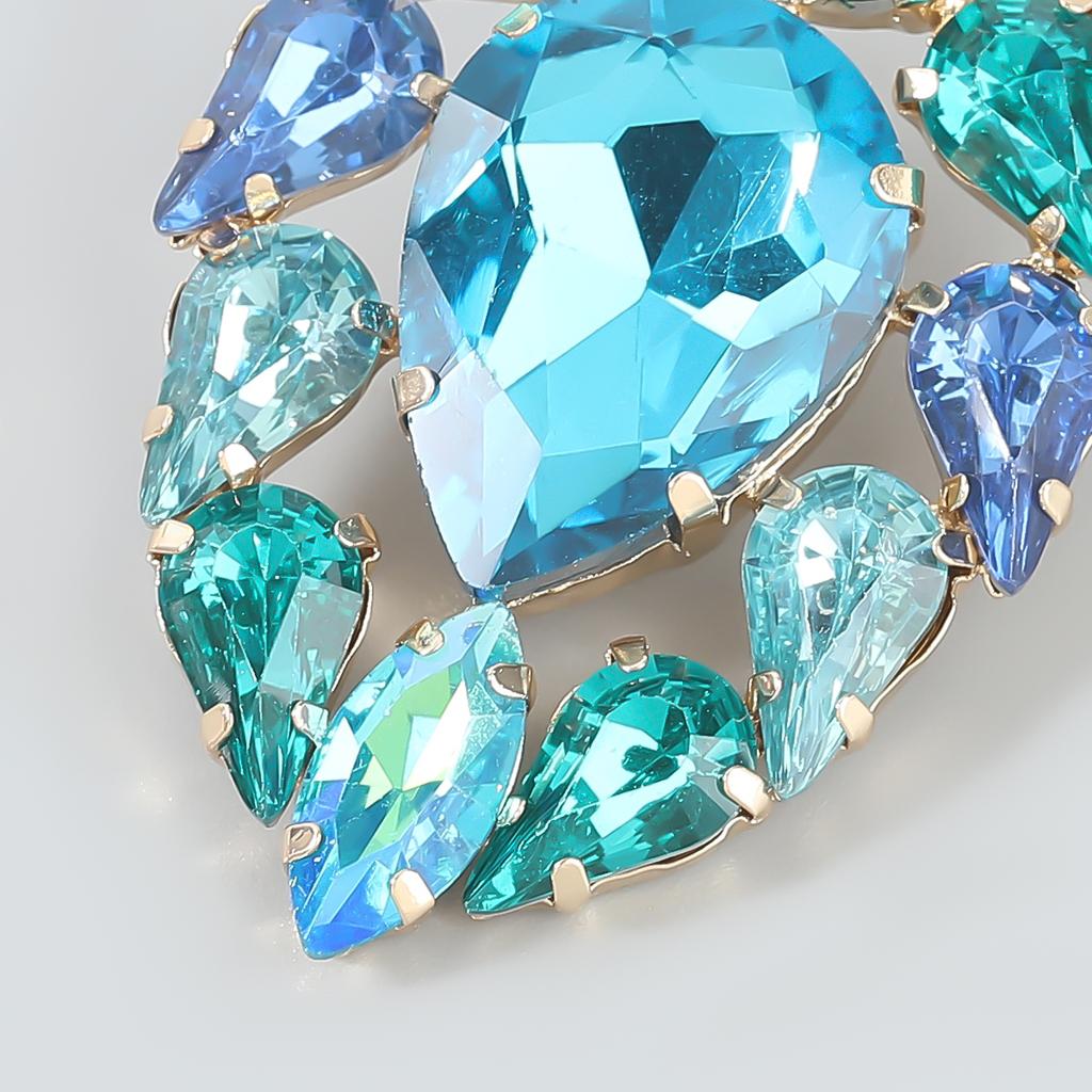 New Big Rhinestone Love Heart-shaped Pendant Women's Earrings Dinner Party Wedding Fashion Jewelry Accessories