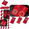 6 шт. Китайский Зодиак Тигр Новый Год CNY Анг Пао Золотой Ангпао Красный Конверт Пакет для Денег со словами Благословения