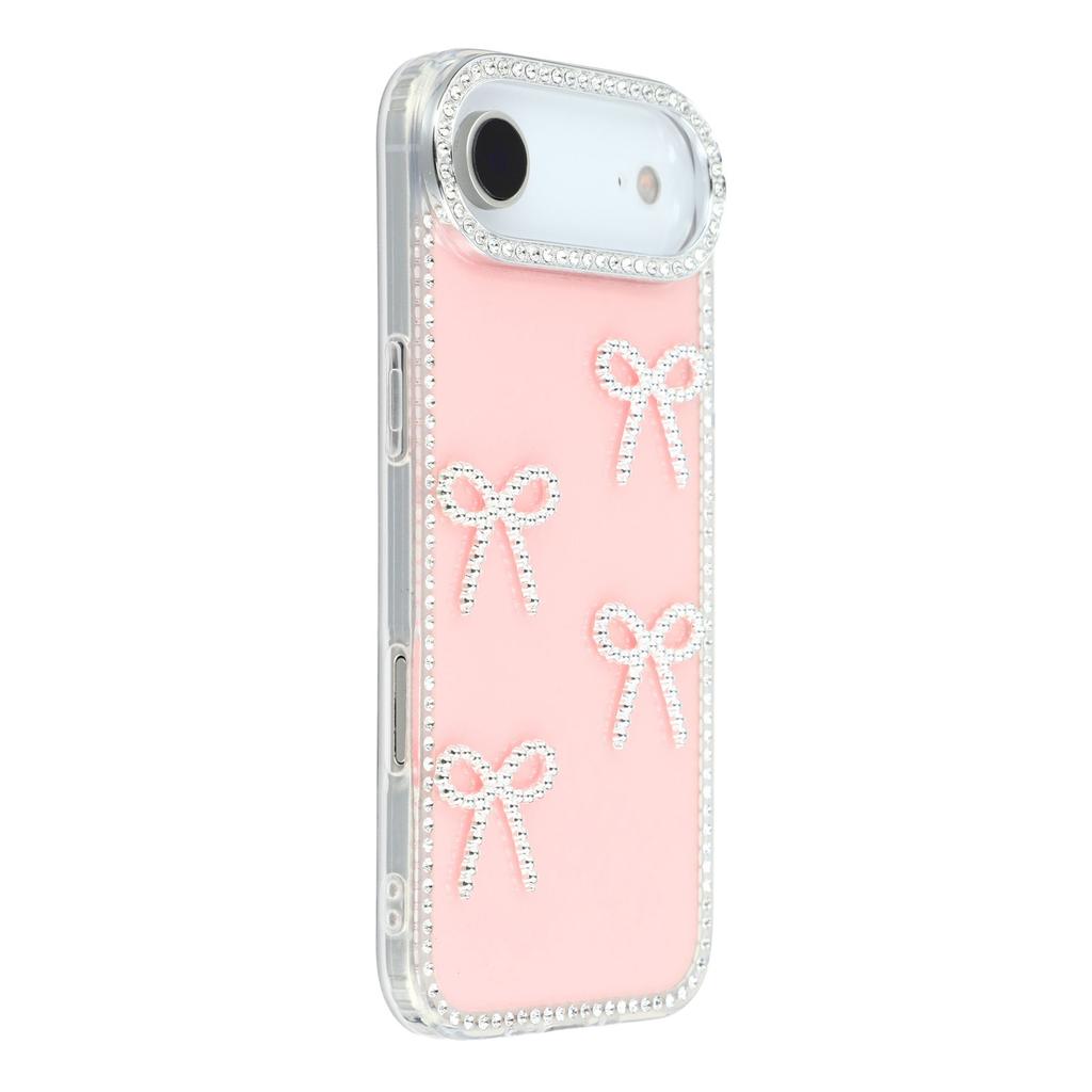 For iPhone Air Case Rhinestone Edge Butterfly Bow Decor TPU+PC IMD Phone Cover