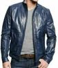Blue Leather Jacket Men's Motorcycle Jacket Genuine Lambskin Leather Jacket