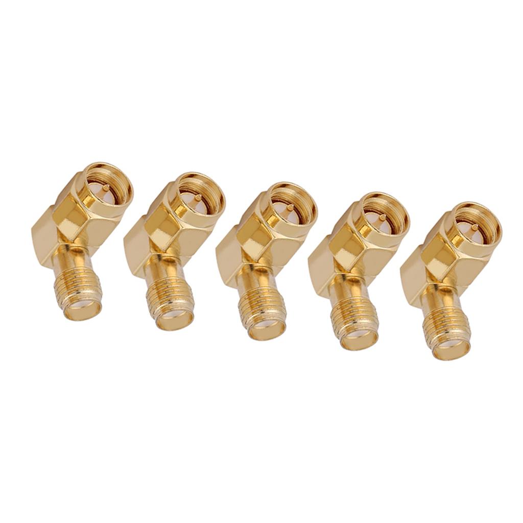 5 Pcs set SMA Male To Female Adapter Right Angle 90 Degree Connector for RF Connection