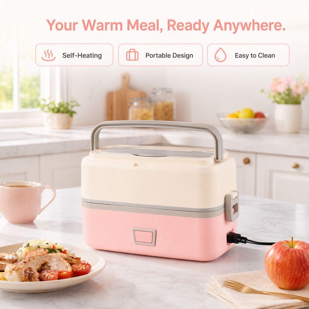 Leaf-proof Electric Heating Lunch Box Quick Heating Portable Insulated Lunchbox For Office Workers