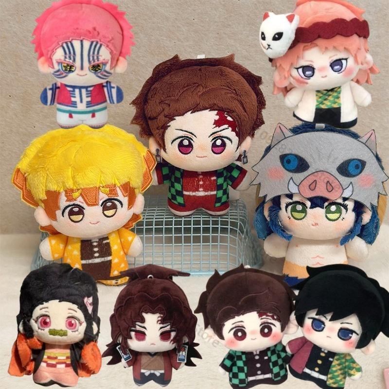 10cm Anime Demon Slayer Kimetsu No Yaiba Plush Kamado Tanjiro Agatsuma Zenitsu Hashibira Inosuke Tomioka Giyuu Pendant Doll Toys