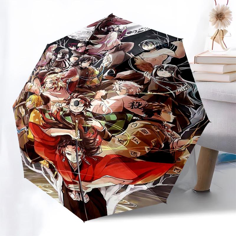 1pc Jujutsu Kaisen Characters Outdoor Umbrella - Automatic Opening/Closing, Portable Tri-Fold Design with 8-Rib Iron Frame - Perfect Gift for Fans, Tr