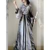 Китайский повседневный женский костюм Hanfu в стиле династии Вэй и Цзинь с перекрестным воротником