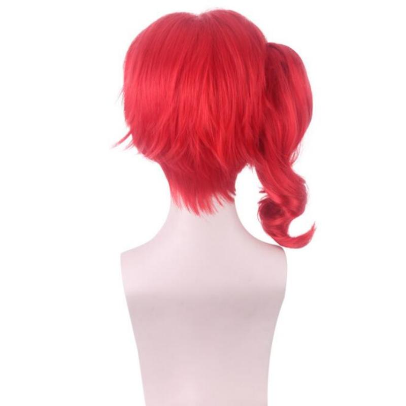 Men 35CM JOJO's Bizarre Adventure Kakyoin Noriaki Ponytail Wig Cosplay Costume Heat Resistant Synthetic Hair Party Role Play Wig