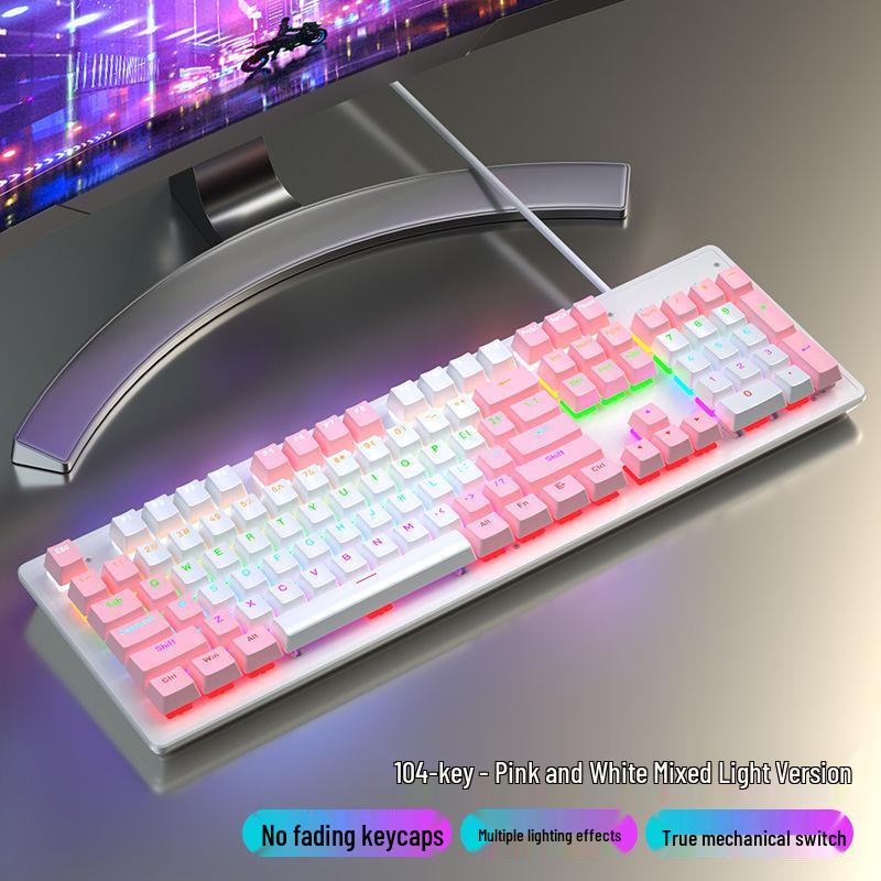 87-Key Mechanical Keyboard with Blue, Black, Red, Brown Switches - Wired for E-sports, Gaming, Typing, Desktop, Laptop, Universal Compatibility