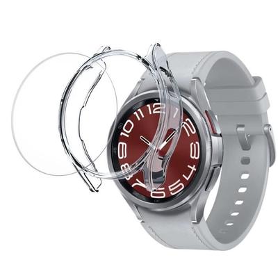 Чехол совместимый с Samsung Galaxy Watch 6 Classic 43mm - Жесткая защита прозрачный чехол экран из закаленного стекла Phonillico®