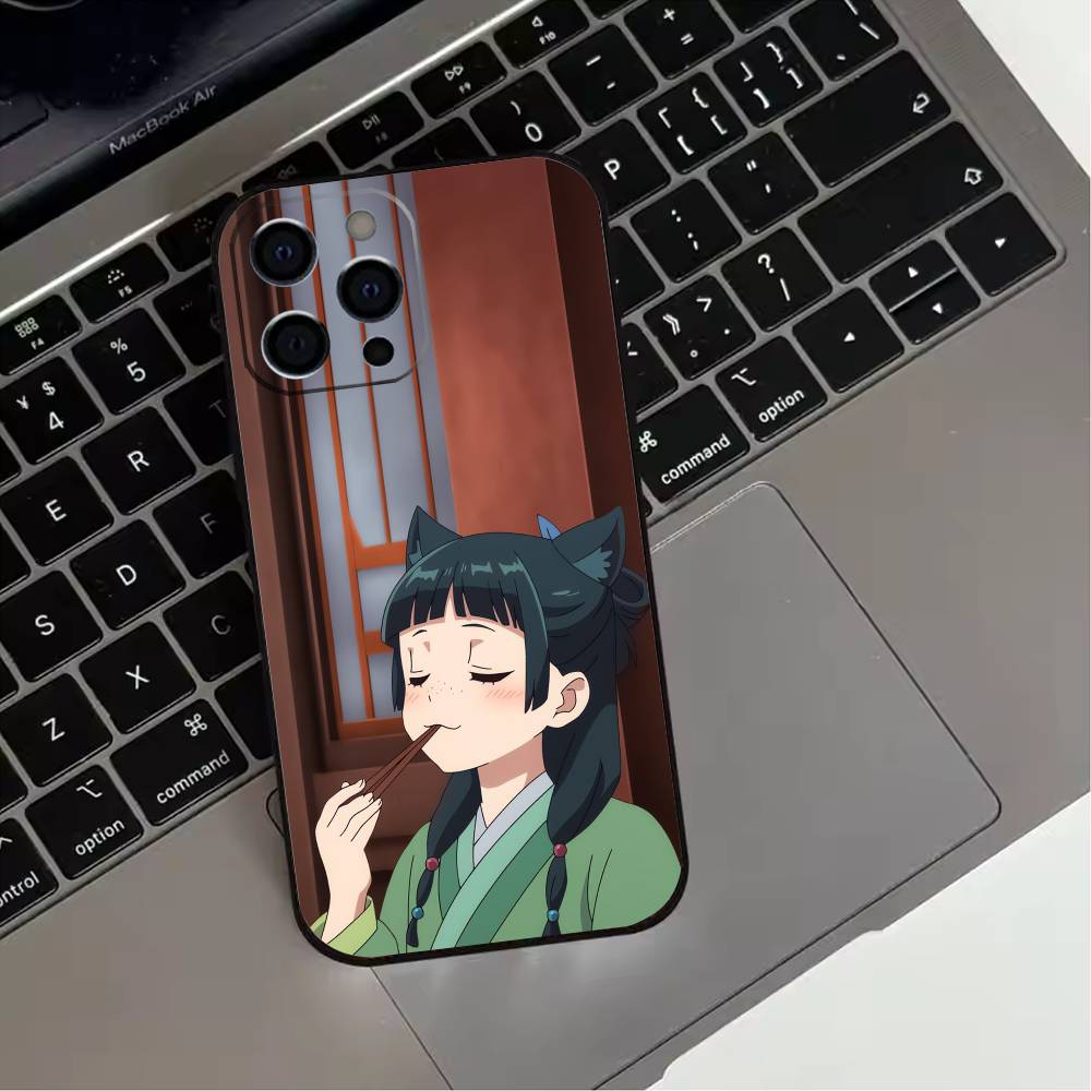 The Apothecary D-Diaries Maomao Phone Case For iPhone 17,16,15,14,13,12,11 Plus,Pro Max,XS,Soft Silicone Black Cover