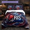 France Football Pattern 3 Pieces Bedding Set Soft Microfiber Duvet Cover with Pillow Cases for Bedroom
