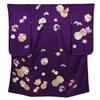 7 Years Made In Japan Special Pure Large Wreath On the Celebratory Large Thirteenth Luxury Hiyoku 7 Years Grape Color Shichi-Go-San Kimono, Old,
