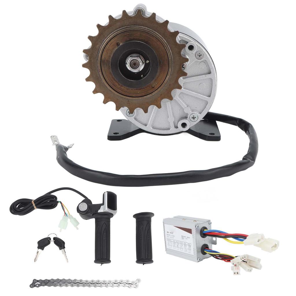 Bike Conversion Kit 24V 500W 22T Gear Reduction Motor 24V Display Throttle 24V 500W Controller 38 Links Chain Electric Scooter Modified Kit