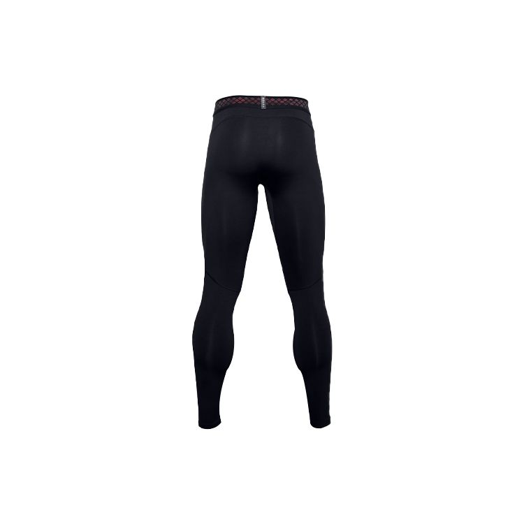 Under Armour Rush Series Letter Logo Compression Training Fitness Sports Long Pants Men Bottoms Black 1356625-001