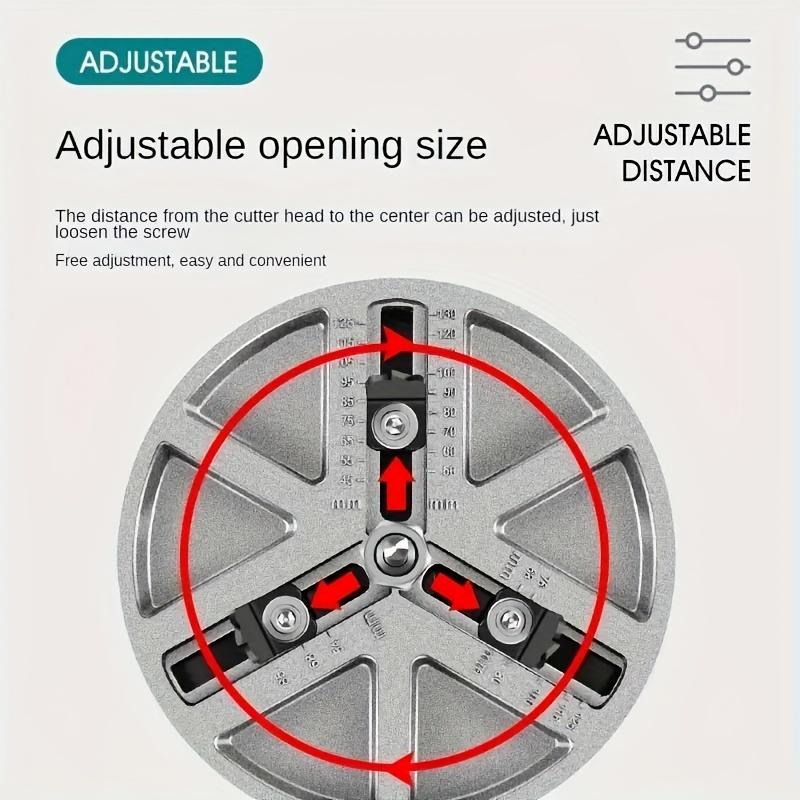 Adjustable Hole Saw Cutter - Tap Extractors for Wood, Plastic, Drywall,Woodworking Tool with Center Drill,Versatile 1.7"-5" Diameter Drill Bit