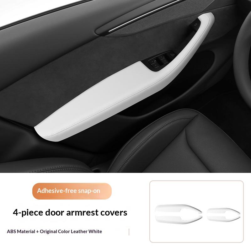 2026 for Tesla Juniper Model 3/Y Highland Rear Air Vent Cover Center Console Leather Armrest Box Anti-Scratch Car Accessories