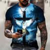 Lucky Cross Jesus Religious T-Shirt Men and Womne 3D Printed Oversized t-Shirts Short Sleeves Street Harajuku Fashion Top
