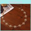 Metal Pearl Hollow Decor Waist Chain Women Waist Accessory With Clasp Lobster