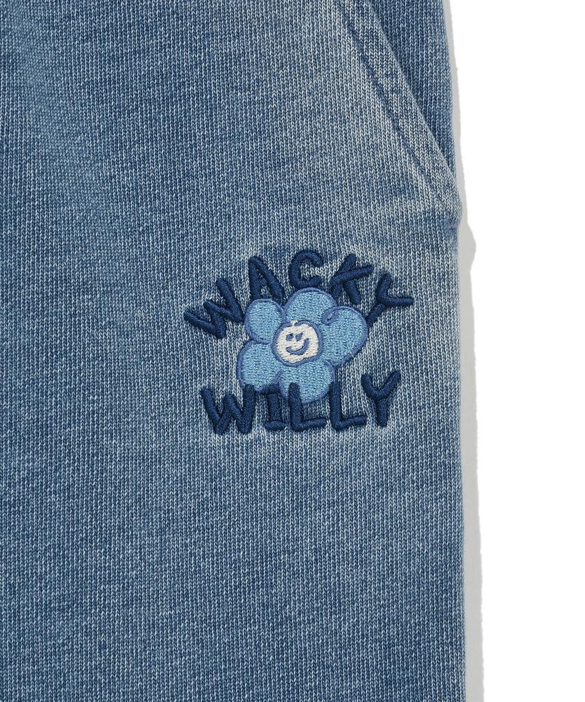 WACKY WILLY Женские джинсовые полуширокие брюки-карго с эффектом потертости Синие