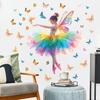Девочка-бабочка Детское настенное украшение Дверь комнаты Очаровательные самоклеящиеся наклейки