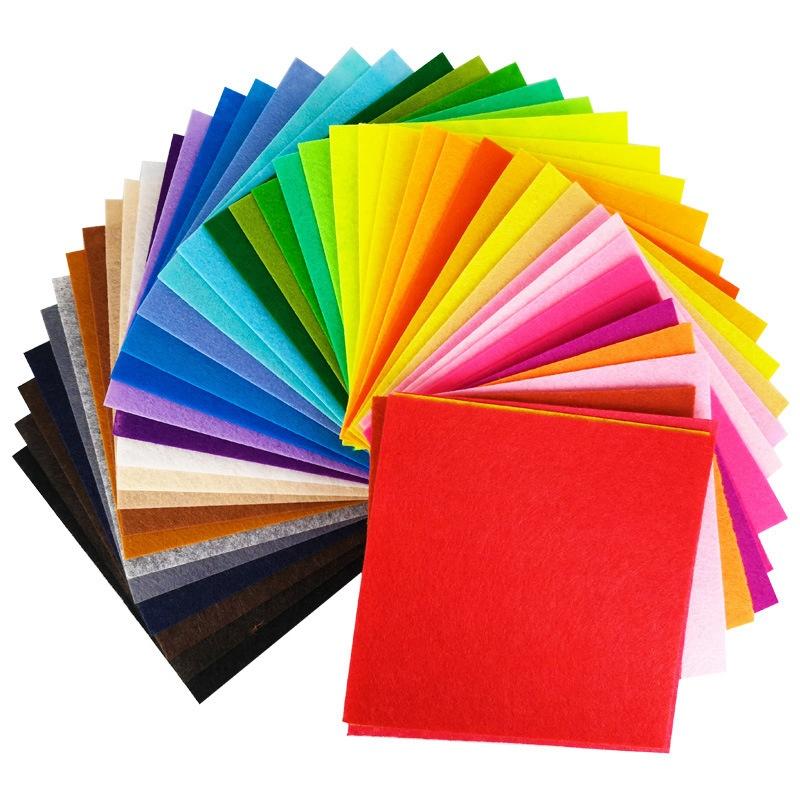 20/40Pcs Soft Felt Fabric Sheet Assorted Color Patchwork Sewing DIY Craft Squares Nonwoven 1mm Thick Handmade Fabric Weaving