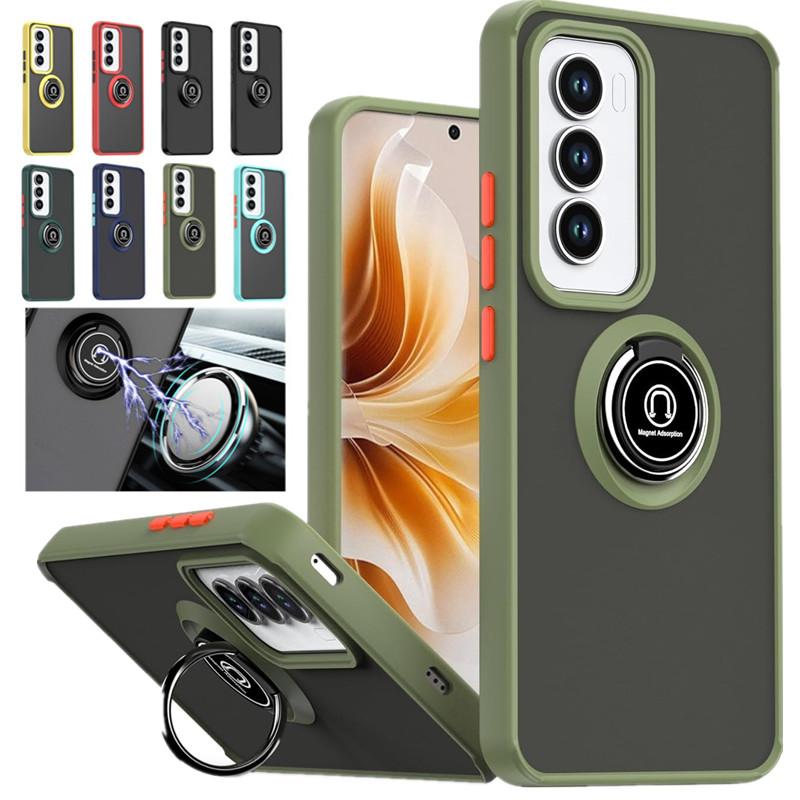 Матовый чехол-броня с подставкой для Realme C75 4G Realme 14x 5G Крышка Кольцо Магнитный держатель-подставка Ударопрочный Коке Фундас