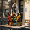 Bohemian Totem Print Women Large Shoulder Tote for Daily Outing