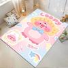 Pink Cartoon Lion Carpet with Bow Tie, "LOOPY" Text, and Cute Details Suitable for use as an anti-slip for living room bedroom sofas