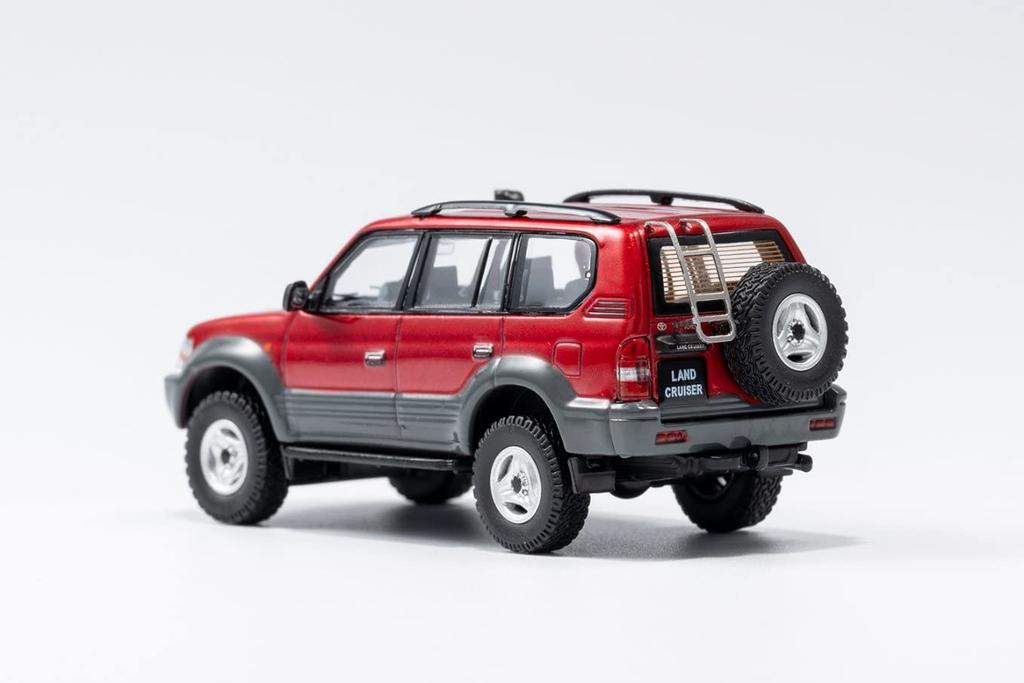 Gaincorp Products Scale Toyota Land Cruiser Prado 90 Light Facelift Red Finished Model 1/64 -RHD