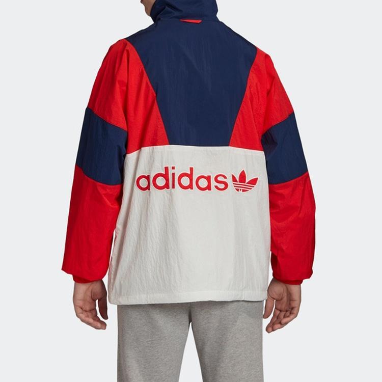 Adidas Originals Jackets Men's Bright Red Stand Collar Moderate Straight Fit FM2201