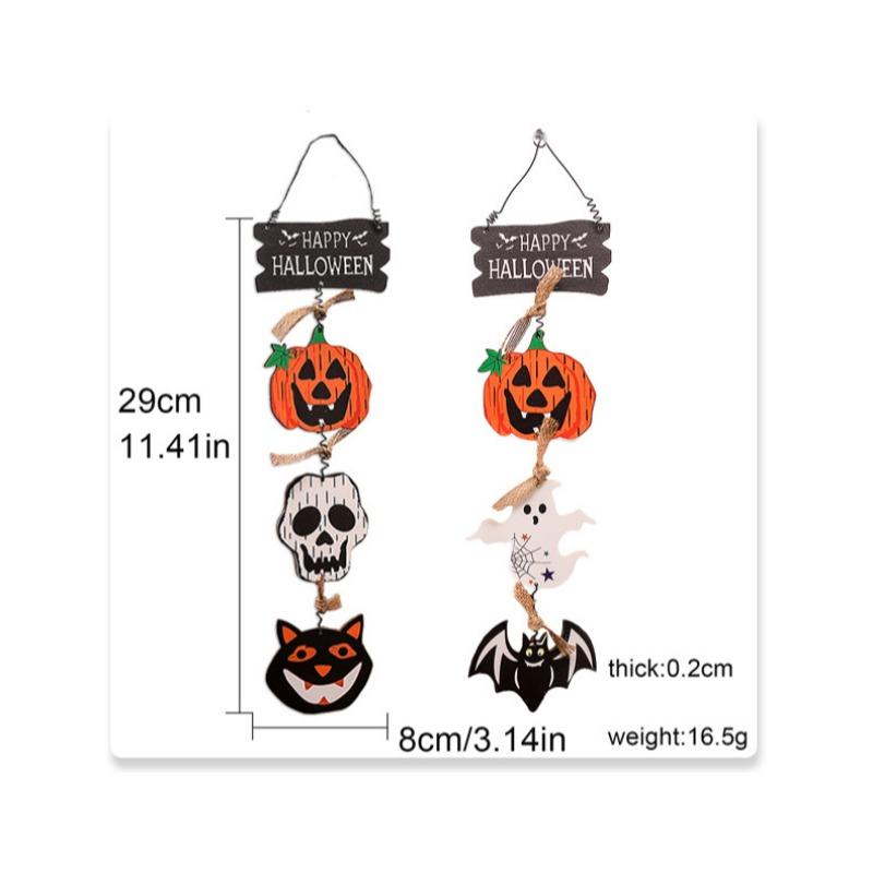 Halloween Front Door Hanging Pumpkin Witch Ghost Flag Logo Halloween Home Haunted House Door Decoration Scene Arrangement