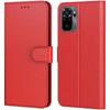 Чехол для Redmi Note 10-Note 10S (6.43") Красный Защита 360 градусов Противоударный Эффект кожи Защита от царапин