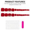 Red Press on Toenails with Rhinestone Reusable Long Lasting Press on Nails for Shopping Traveling Dating