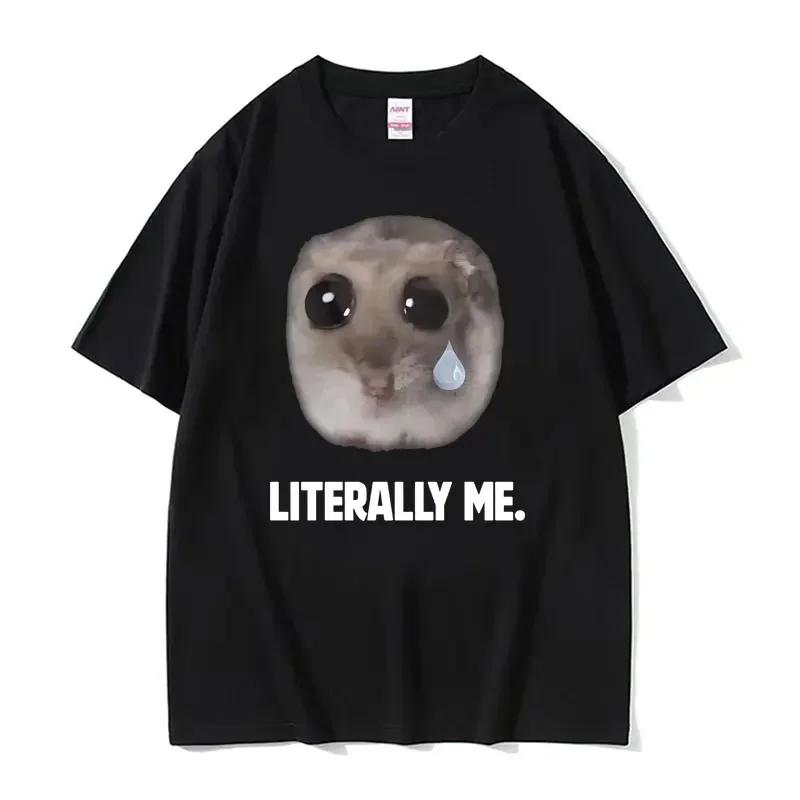 Funny Trendy Cute Kawaii Sad Hamster T Shirt Women Summer Fashion Vintage Tee Shirt Casual T-shirt Streetwear
