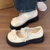 Japanese Popular Lolita Platform Small Leather Shoes Mary Jane Women's Shoes Bow Student Flat Shoes 2025 New