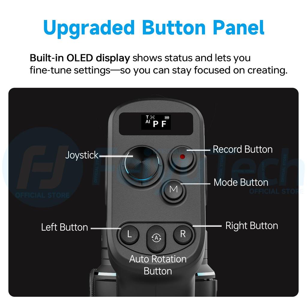 FeiyuTech Camera DSLR Image Tripod AI Remote Zoom Auto Axis Outdoor Compatible with and Other DSLR Cameras SCORP-C2 Stabilizer, 3.5kg Payload, Gimbal,