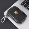 BMGB9 3D Metal+Leather Car Wallet Key Bag Multi Function Key Case For Porsche Cayenne Panamera Macan Boxster Cayman 718 911 Sticker