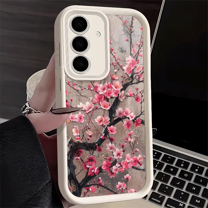 Чехол для телефона Samsung Galaxy S26 S25 Ultra S24 FE Цветок вишни Сакура Модный чехол S23 Plus S22 + S21 S20 5G Мягкий силикон F
