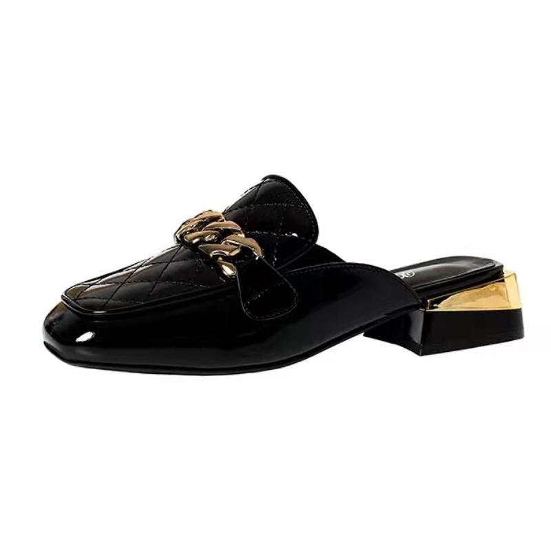 Women Slippers New Summer Chain Sandals Women Mules Beach Fashion Casual Slippers High Heels Slides Women Zapatos De Mujer