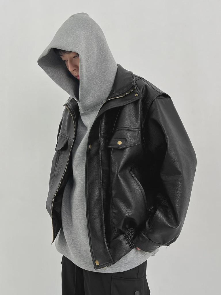 Мужская ретро-куртка пилота из искусственной кожи в американском стиле, утолщенная, короткая, для весны и осени – модный бренд высокого класса.