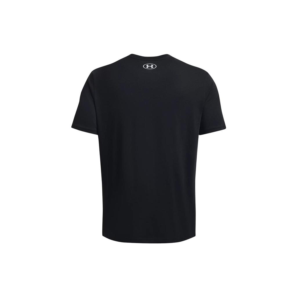 Under Armour Футболка с коротким рукавом и принтом букв, круглый вырез, колледж, значок, мужские футболки, портово-голубой 1379537-001